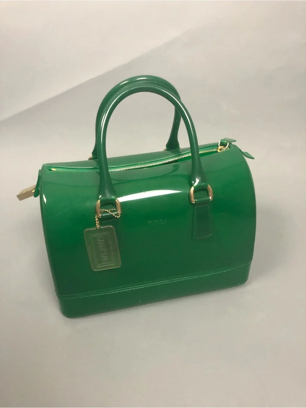 Furla Glossy Green Dome Satchel